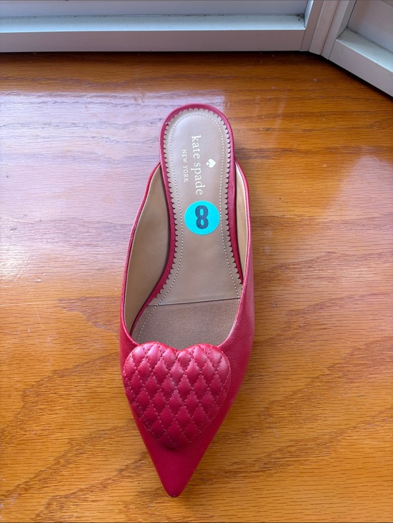 kate spade Shoes - kate spade Red Quilted Heart Pointed-Toe Mule